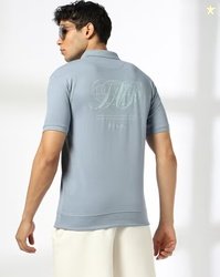 TEAMSPIRIT Men Typographic Print Regular Fit Polo T-Shirt