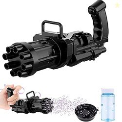 Toy Cloud Bubbles Gatling Machine 8-Hole Battery Operated Electric Gun
