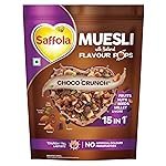 Saffola Muesli Choco Crunch with Flavour Pops, 400 gm/450 gm | 15 in 1 Fruit and Nuts, Seeds, Millet & more | Cereals for breakfast with wholegrain, protein, fibre