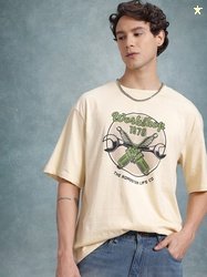 Roadster The Life Co. Printed Drop-Shoulder Sleeves Pure Cotton Relaxe