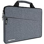 Amazon Basics Laptop Bag Sleeve Case Cover Pouch with Handle for Men & Women | 15.6 Inch Laptop with Padded Laptop Compartment | Zipper Closure | Water Repellent Nylon Fabric (Grey)