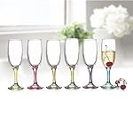 CELLO Elegance Glass Champagne Tumblers, Set of 6, 210ml, Multicolour