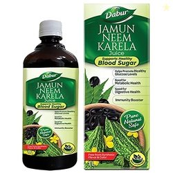 Dabur Jamun Neem Karela Juice - 1L | Helps Control Blood Sugar Level &