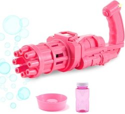 Niku 8 Hole Electric Gatling Bubble Gun for Kids with Soap Solution In