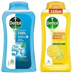 Dettol Body Wash and Shower Gel, Cool - 250ml + Dettol Body Wash and S