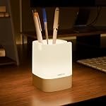 Xech Pen Stand with Ambient Night Light & Mobile Holder | 3-Colour Ambient Light, Touch Control | Rechargeable Night Lamp for Office, Study & Bedside (Nova)