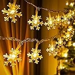 DesidiyaÂ® Christmas Decoration Lights, Snowflake String Lights Electric Corded Indoor Christmas Decorations, Waterproof Outdoor Light for Xmas Garden Patio Bedroom Party Decor – Warm White