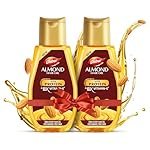 Dabur Almond Hair Oil – 580ml(290ml*2) | Provides Damage Protection | Non Sticky Formula | For Soft & Shiny Hair | With Almonds, Keratin Protein, Soya Protein & 10X Vitamin E