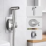 Amazon Basics Premium SS 304 Stainless Steel Health Faucet Set Chrome Finish | Jet Spray Gun with Hose Pipe and Holder for Toilet | Bathroom Bidet Sprayer Kit