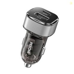 WK LIFE BORN TO LIVE-Car Charger with Transparent A+C Fast Charging, S