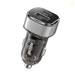 WK LIFE BORN TO LIVE-Car Charger with Transparent A+C Fast Charging, S
