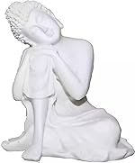 Thinking Buddha White Colour Size Approx 8 CM