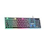 Geonix Cruiser K5, Wired Gaming Keyboard, 104 Keys, 1.5m Cable, 12 Multimedia Keys, USB Interface, RGB Colour, Plug and Play