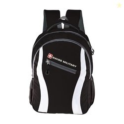 SWISS MILITARY PRIME 16L Black Laptop Backpack, Fits Up to 15.6 Inch L