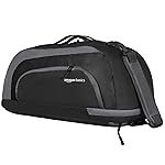Amazon Basics Polyester Gym Duffle Bag with Shoe Compartment | 3-in-1 Versatile Bag for Gym, Travel, and Sports | Detachable Shoulder Strap | for Men & Women | 31L (Black Grey)