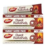 Dabur Dant Rakshak Ayurvedic Toothpaste – 700g (175g x 4) | With Goodness Of 32 Ayurvedic Herbs | Prevents & Calms Gum Pain | Kills Germs | Complete Family Toothpaste | No Added Fluorides & Parabens