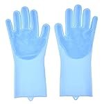 Bagonias Magic Silicone Dish Washing Gloves, Silicon Cleaning Gloves, Silicon Hand Gloves for Kitchen, Pet Grooming, Great for Washing Dishes, Cars, Bathrooms, Floor Cleaning (Multicolor, 1 Pair)