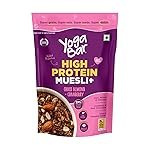 Yogabar High Protein Muesli 350g | 23g Protein per 100g | With Probiotics | Easy on gut | Choco Almond +cranberry | Protein Snack | High Fiber Food | Breakfast Cereal