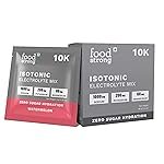 Foodstrong 10K Isotonic Electrolyte Mix â Zero Sugar Hydration | 1000mg Sodium, 200mg Potassium, 60mg Magnesium | Electrolyte Drink Mix â Watermelon Flavour â 8g Sachet, Pack of 12