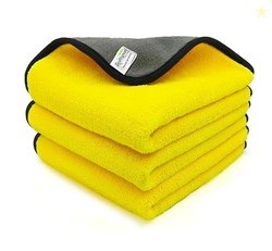 SOFTSPUN Microfiber Cloth Silk Banded Edges 800 GSM 30X40 cms 3pcs Yel