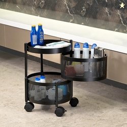 Kitchenwell Round Multi-Purpose Rotatable Trolley Storage Organizer Ki