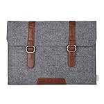OON 11 Inch Felt Laptop Sleeve Suit Up External Size 12″ x 9″ easily fit 11 inch laptop sleeve Steel Light Grey