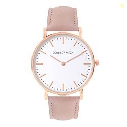 Joker & Witch Leather Hope White Dial Pink Pu Analogue Watch for Women