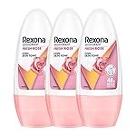 Rexona Fresh Rose Even Skin Tone Underarm Roll-On Deodorant for Women | 48-Hour Odour Protection, 0% Alcohol | 50ml (Pack of 3)