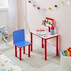 Amazon Brand - Solimo Kids Study Table and Chair Set with Built-in Rea
