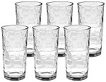 Solimo Eden Juice Glass Set, 260ml, Set of 6, Transparent