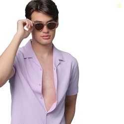 Voroxy Lavender Formal Shirts for Men Stylish Structural Pattern for C