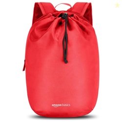 amazon basics 15L Red Backpack | Lightweight & Durable Polyester | Dra