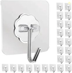 SoulWare Adhesive Hooks 13.2LB(Max) Heavy Duty Self Adhesive Hooks Tra