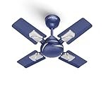 LONGWAY Creta P1 600 mm/24 inch Ultra High Speed 4 Blade Anti-Dust Decorative Star Rated Ceiling Fan 2 Years Warranty (Silver Blue, Pack of 1)