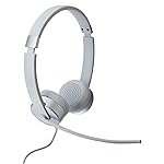 Lenovo 100 Stereo Analogue Wired On Ear Headphones with Mic, Memory-Foam earcups, 30 mm Driver | Computer/PC or Laptop Headphone (Cloud Grey)