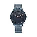 Titan Edge Baseline Blue Dial Stainless Steel Strap Watch Men-NS1843QM01/NT1843QM01