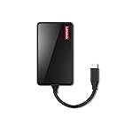 Lenovo 100 USB-C Travel Dock (Charging Host Upto 100W | 3xUSB-A 3.0 | 1 x HDMI 1.4, 4K @ 30 Hz |1 x Video Output| 1 x VGA, Up to 1920 x 1080 @ 60 Hz | 1 Year Warranty | Black), GX91M73945