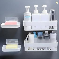 House of vipa Bathroom Shelf Without Drill | Adhesive Bathroom Organiz