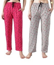 Women's Cotton All Over Printed Pyjama/Track Pant, Casual Loungewear -