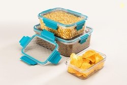 ATTRO Smart Lock Fridge Containers PET Plastic Jars Airtight Lids Mult