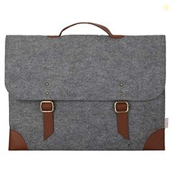 OON 15 Inch Laptop Bag Sleek Felt Steel Light Grey External Size 16.1