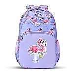 Gear Flamingo 17″/27L Large Water Resistant School Bag | Casual Backpack | Daypack | Travel Backpack | Kids Bag for Boys/Girls (Purple – Pink)