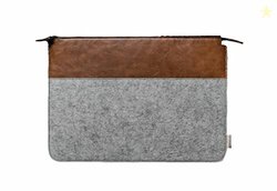 OON Felt Laptop Sleeve - Zipper-15 Inch,Pearl White Grey,OLS 33-W02-15