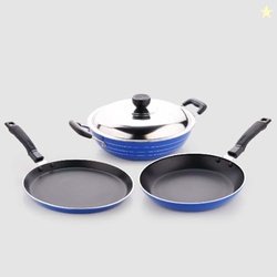Crystal Induction Base Nonstick Cookware Set - 4-Pcs | Tawa 250 mm + F