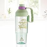 ATTRO My Cup Tumbler Plastic Water Bottle with Handle, BPA-Free, Leak-Proof, Ideal for School, Gym, Office, Travel & Daily Use â Green- 1000ml