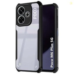 Fashionury Shockproof Crystal Clear Back Cover Case for Poco M6 Plus 5