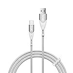 boAt Type A to C 65W Fast Charging Cable with 480 Mbps Data Transfer, Tangle-Free Cable in Premium Nylon Braided Design & Durable Aluminium Alloy Shell (Arctic White)