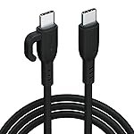 Portronics 60W Konnect Core 3 Type C to Type C Fast Charging Cable Cable for Smartphones,Tablets,Laptops & Other Type C Devices,In Built Cable Management Hook,Fast Data Sync,Strong PVC Material(Black)
