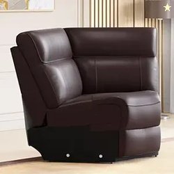 Home Centre Stockholm Half Leather 1-Seater Wedge Recliner - Brown