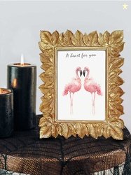 Art Street Gold-Toned Leaf Design Table Photo Frame